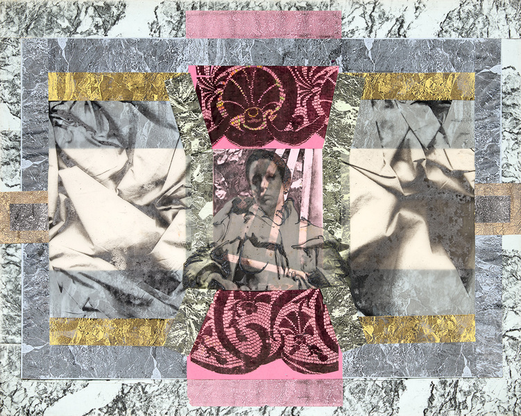 Chevalet, drappé, dentelle et faux marbre