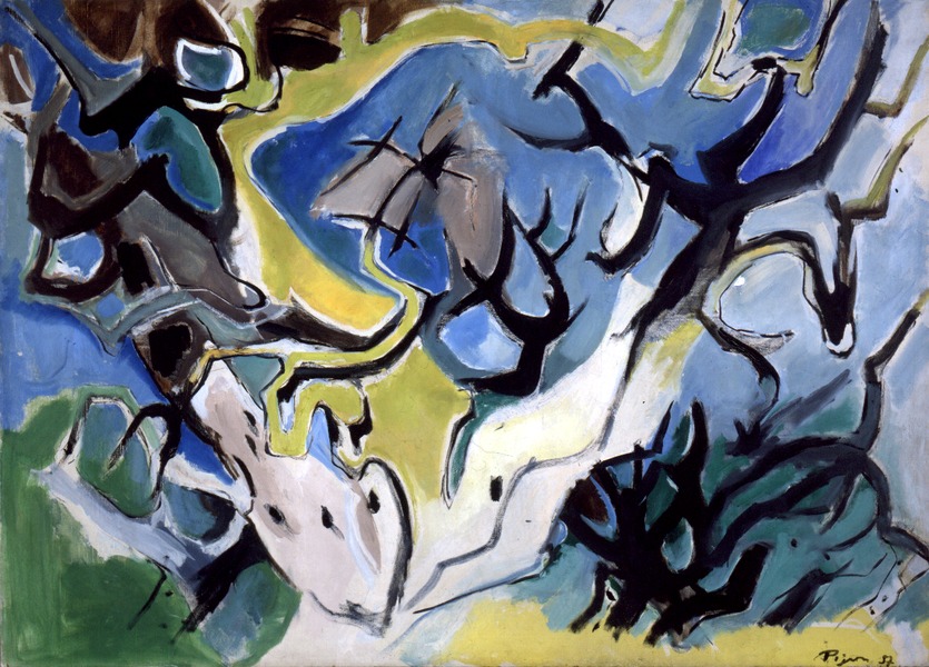 Le grand olivier sur fond bleu