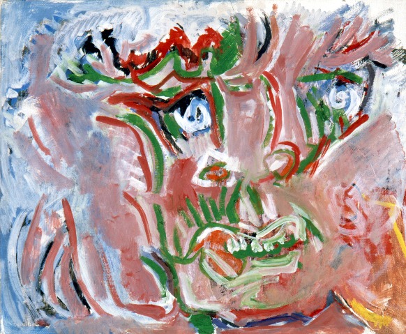 Tête de guerrier aux trais vert