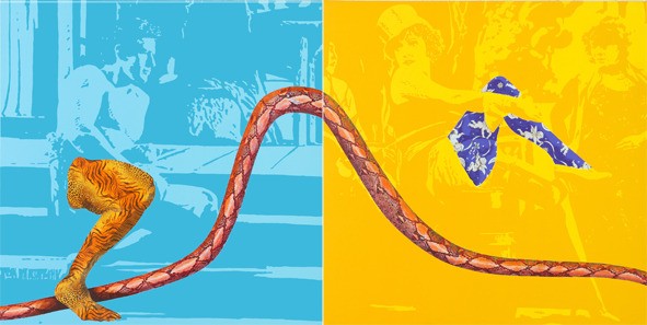 Ca nous fait une belle jambe - diptyque