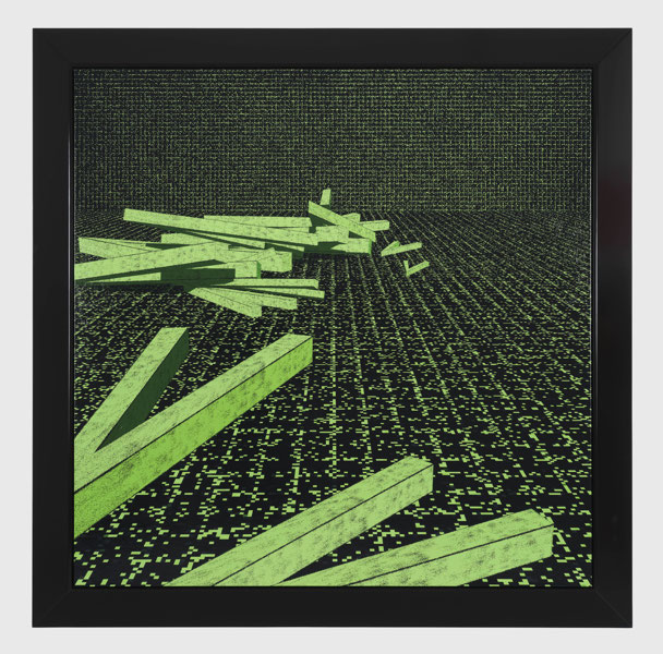 Generative Angles Painting - Green 3