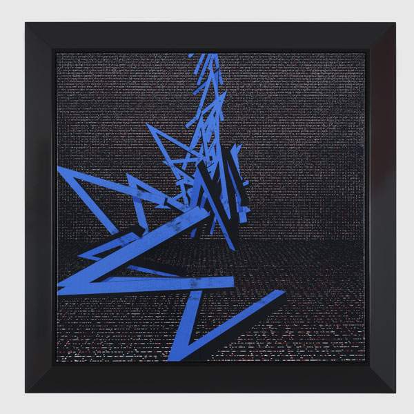 Generative Angles painting - Blue 18 