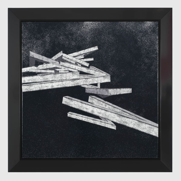 Generative Angles Painting - Black and white 16 