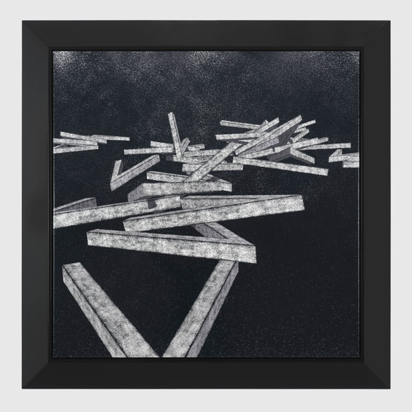 Generative Angles Painting - Black and white 14