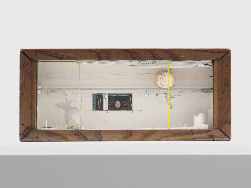 Untitled (Celestial box with pipe, glass, ball & collage)