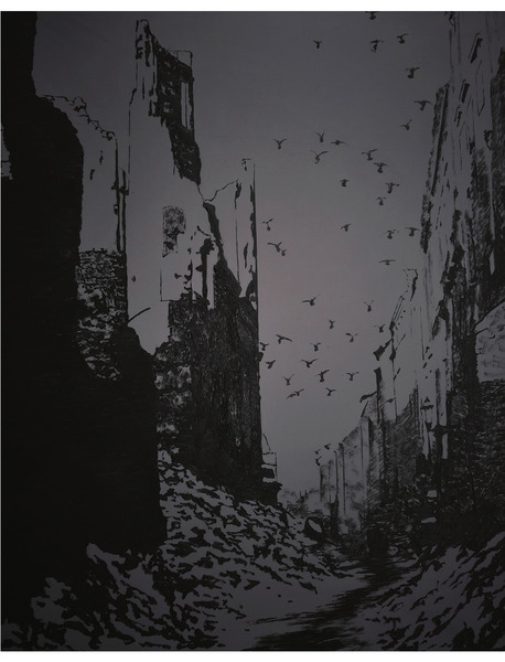 Varsovie, perspective de la rue Piwna, 1945