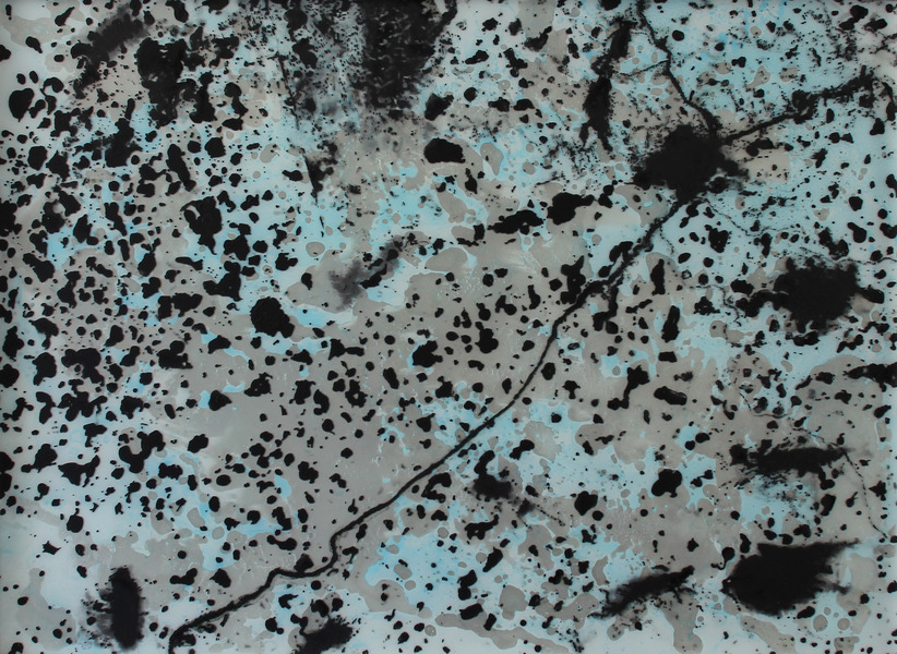 Champ de bataille sous la neige, vue verticale, 80