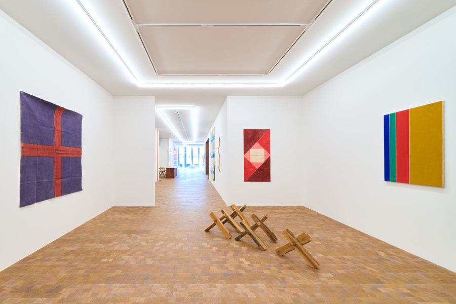 Vincent Bioulès, André-Pierre Arnal, Noël Dolla. On the floor: Bernard Pagès