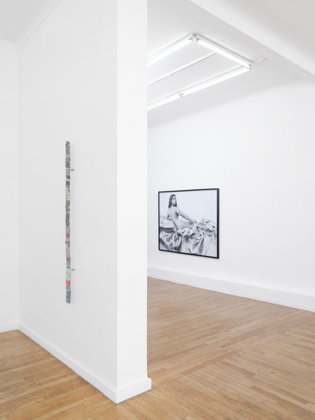 To the left, Nicolas Momein, Sans titre, (2016). To the right, ORLAN, ORLAN en Grande Odalisque d'Ingres, (1977)