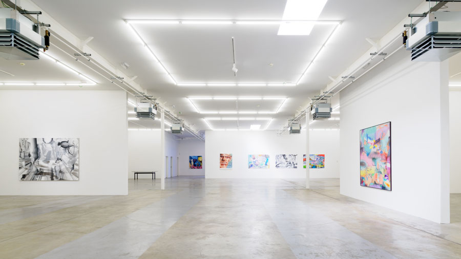 Installation view of several works by Antwan Horfee